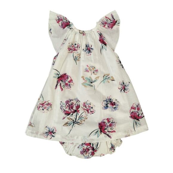Joules NWT Suzannah White Floral Matching Set 6-9m - Picture 5 of 5